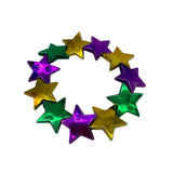 7.5" Star Bracelet Purple, Green and Gold Mardi Gras Beads (Each)