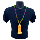 33" Purple, Green and Gold Braided Necklace with A Smiley Penis (Each)