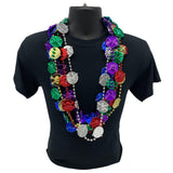 40" Skull and Sword Medallion Mardi Gras Beads (Each)