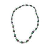 42" Purple, Green and Gold with White Pearl Mardi Gras Bead (Each)