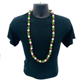 42" Purple, Green and Gold with White Pearl Mardi Gras Bead (Each)