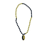 33" Black and Gold Sectioned Football Necklace with Football Pendant (Each)