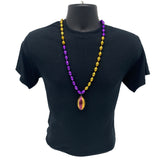 36" Purple and Gold Football Mardi Gras Beads (Each)