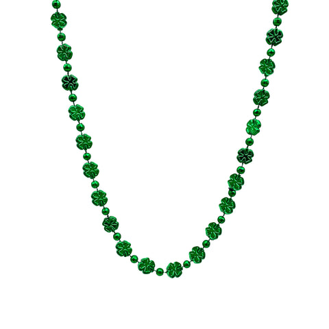 36" Four Clover Bead Necklace - Metallic Green (Each)