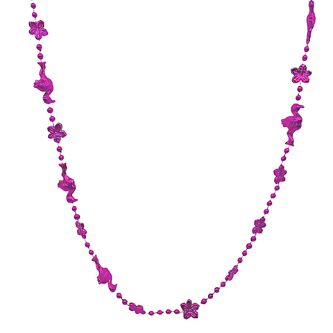 36" Flamingo Flower Bead Necklace - Metallic Hot Pink (Each)