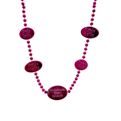 36" Bride-To-Be Bead Necklace - Metallic Hot Pink (Each)