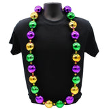 48" 50mm Purple, Green and Gold Round Balls Necklace (Each)