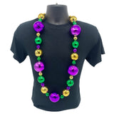 44" 20/40/60mm Purple, Green and Gold Globe Necklace (Each)