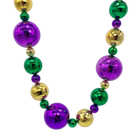 44" 20/40/60mm Purple, Green and Gold Globe Necklace (Each)