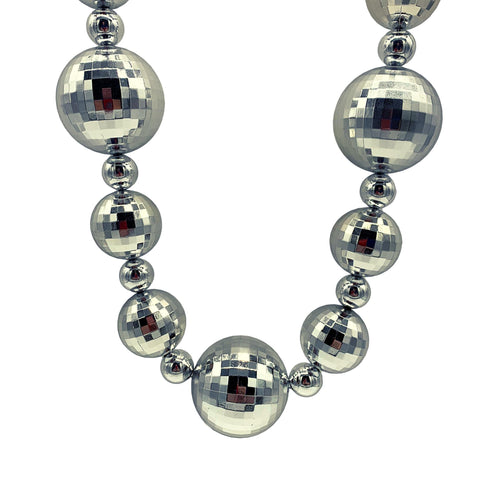44" 20/40/60mm Silver Globe Necklace (Each)
