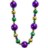 44" 20/40/60mm - Purple, Green and Gold Round Necklace (Each)