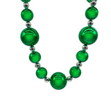 44" 20/40/60mm Metallic Green and Silver Round Necklace (Each)