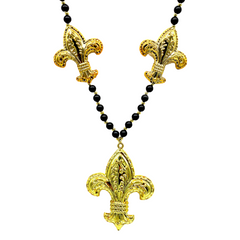 46" Two 3.5" and One 6" Fleur de Lis Blow Mold Necklace (Each)