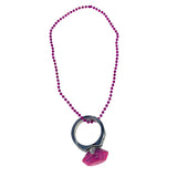 33" 7mm Hot Pink Jumbo Diamond Ring Necklace (Each)