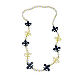 40" Black and Gold Fleur de Lis Necklace (Each)