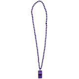 33" 7mm Whistle Necklace Purple, Green and Gold (Each)