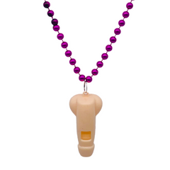 33" 7mm Metallic Hot Pink Willy Whistle Necklace (Each)