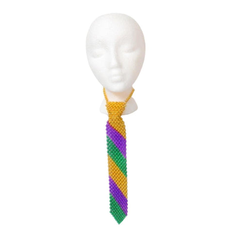 Purple, Green and Gold Beaded Tie (Each)