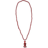 33" 7mm Metallic Red Bead with Crawfish/Lobster Medallion (Each)