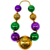 48" 20/80/100/150mm Purple Green and Gold Balls Necklace (Each)