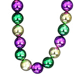 54" 30mm Purple, Green and Gold Round Balls Necklace (Each)