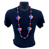 40" U.S. Flag Heart Necklace (Each)