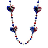 40" U.S. Flag Heart Necklace (Each)