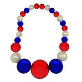 48" 40/60/80/100mm Metallic Red, Metallic Blue and White AB Big Ball Bead