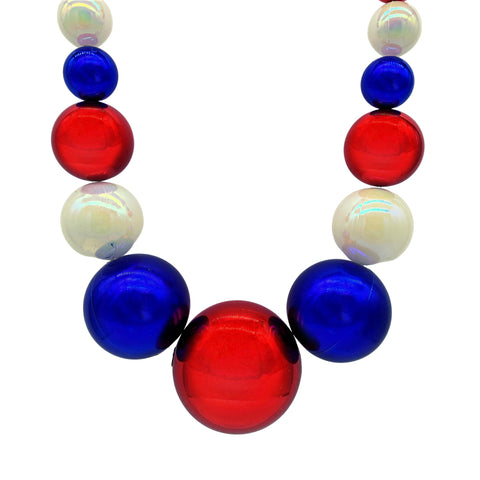 100 Round 4mm Red White Blue Little Faux Glass Resin Beads with Patriotic  USA Theme