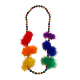 48" 12mm Multicolor Metallic Necklace with Multicolor Feather Inserts (Each)