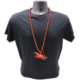 40" Red Crawfish Bobble Medallion on 10mm Red Beads (Each)