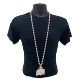 42" 10mm Pearl White Necklace with Just Married Car Medallion (Each)