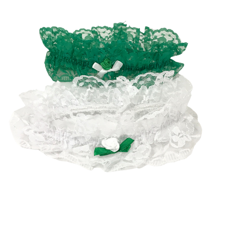 Green and White Lace Garter (Dozen)
