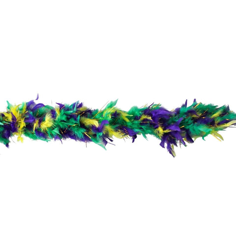 Purple and Green Two Tone Feather Boas with Matching Foil - Individual