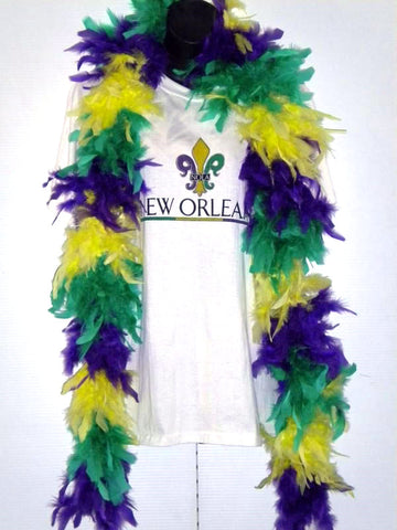 Purple Green and Gold Feather Boa