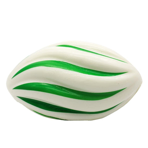7" Green and White Spiral Foam Football (Sack of 40)