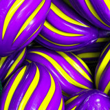 7" Yellow and Purple Spiral Foam Football (Sack of 40)