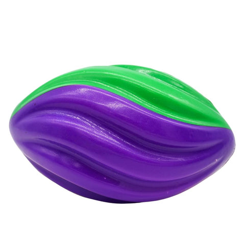 7" Purple, Green and Yellow Tri-Color Foam Football (Sack of 40)