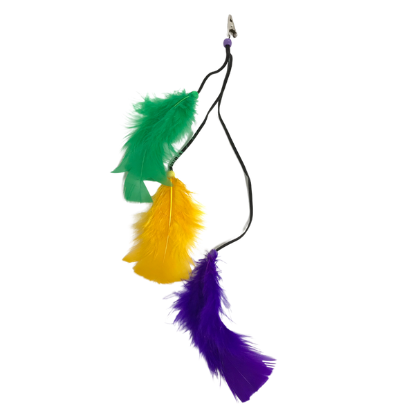 Purple Green and Gold Feather Hair Clip Dozen