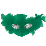 Green Feathers with Silver Sequins Around The Eyes (Each)