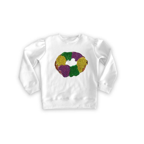 White French Terry Sequin King Cake Sweatshirt (Each)
