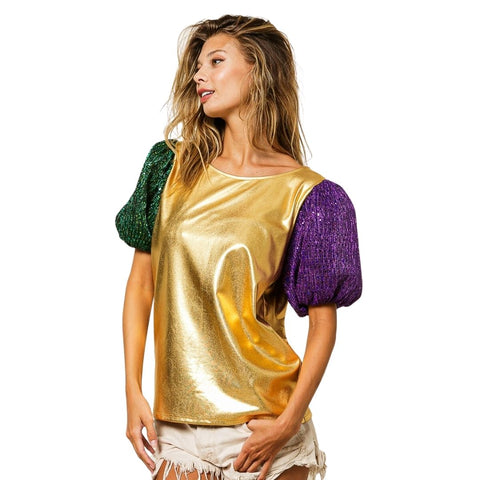 Mardi Gras Sweatshirt with Smiley Sequin Patches (Each) – Mardi Gras Spot