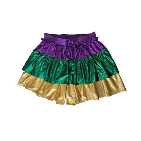 Purple, Green and Gold Lame Skirt with Built-in Shorts (Each)