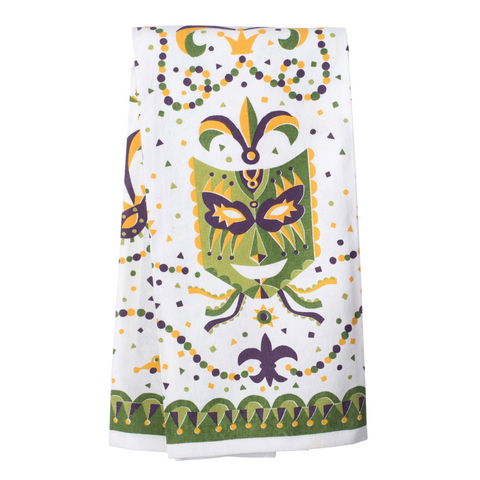 Mardi Gras Mask Kitchen Towel (Each)