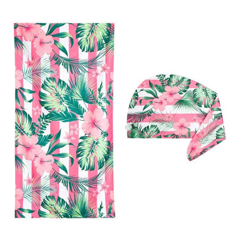 Dock & Bay Quick Dry Beach Towels - Botanical Heavenly Hibiscus - Large (63"x35")