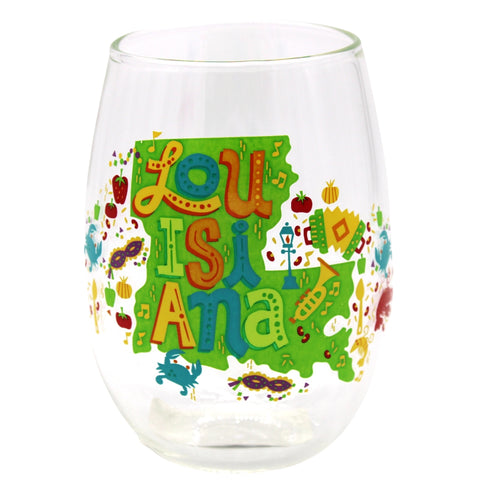 Louisiana Stemless Wine Glass (Each)
