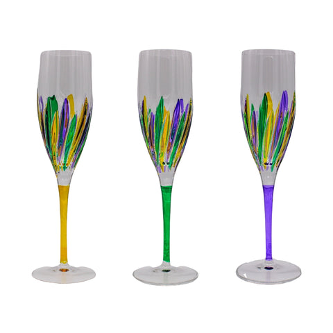 Incanto Mardi Gras Flute Champagne Glass - Assorted Colors (Each) – Mardi  Gras Spot
