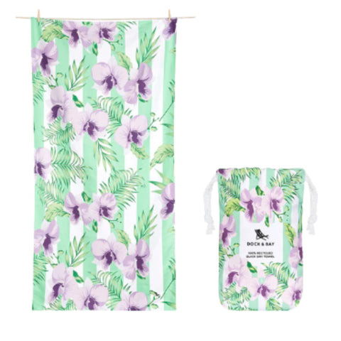 Dock & Bay Quick Dry Beach Towels - Botanical Orchid Utopia - Large 63" X 35" (Each)