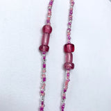 27" Pink and Silver Glass Bead Necklace (Dozen)