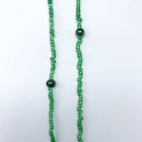 27" Green Glass Bead Necklace (Dozen)